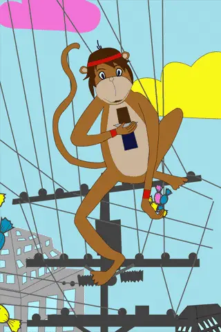 Monkey story about chaos with chocolate 