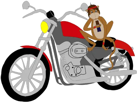 monkey on a motorcycle by Tania Fernandes