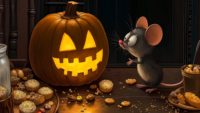 Jimmy Mouse and Jack O lantern for Halloween