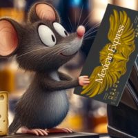 A mouse with a payment card