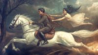 Tam O Shanter and Horse Meg Pursued by Witch